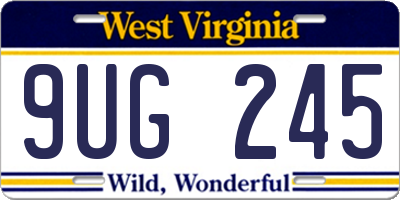 WV license plate 9UG245