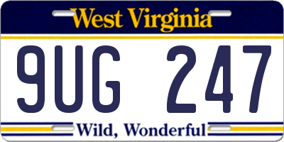 WV license plate 9UG247