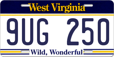 WV license plate 9UG250