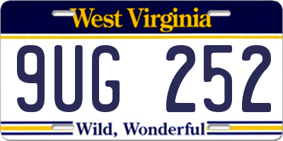 WV license plate 9UG252