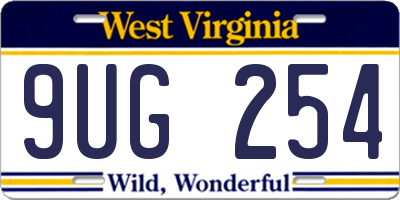 WV license plate 9UG254