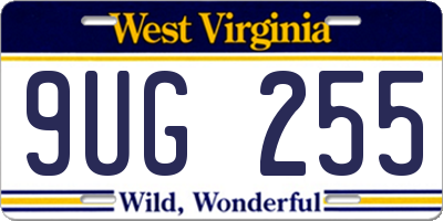 WV license plate 9UG255