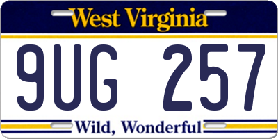 WV license plate 9UG257
