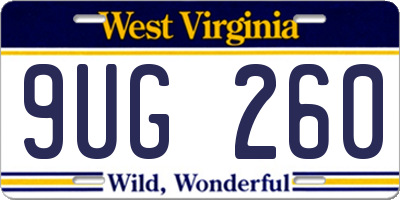 WV license plate 9UG260