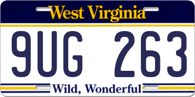 WV license plate 9UG263
