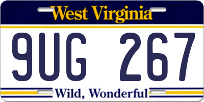 WV license plate 9UG267