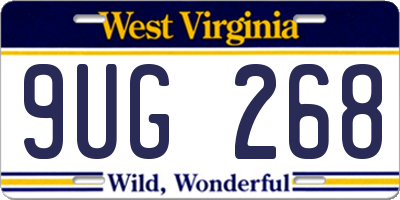 WV license plate 9UG268