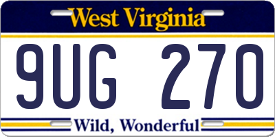 WV license plate 9UG270