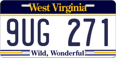 WV license plate 9UG271