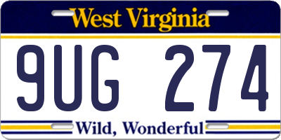 WV license plate 9UG274