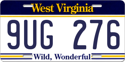WV license plate 9UG276