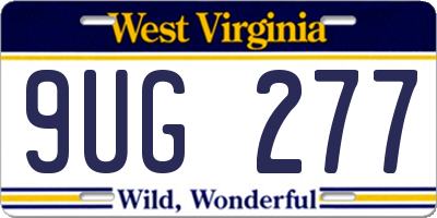 WV license plate 9UG277