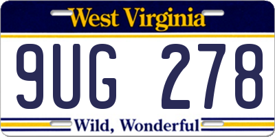 WV license plate 9UG278