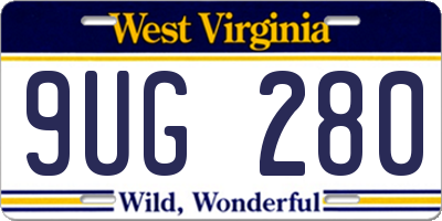 WV license plate 9UG280