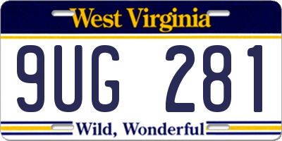WV license plate 9UG281