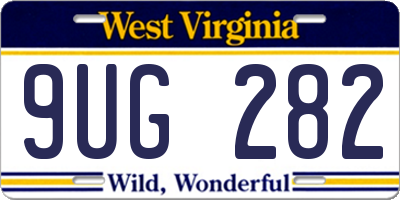 WV license plate 9UG282