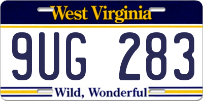 WV license plate 9UG283