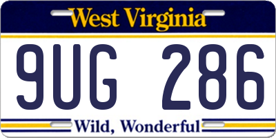 WV license plate 9UG286