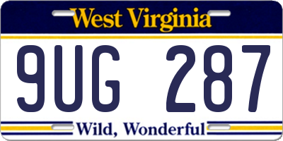WV license plate 9UG287