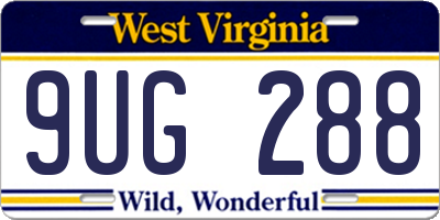WV license plate 9UG288