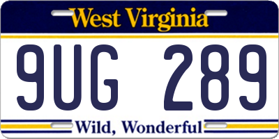 WV license plate 9UG289