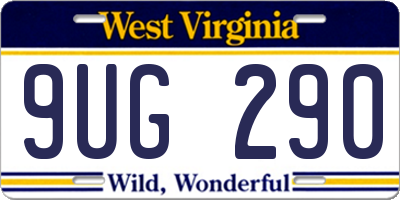 WV license plate 9UG290