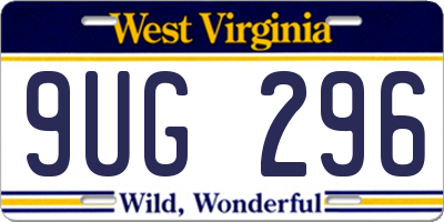 WV license plate 9UG296