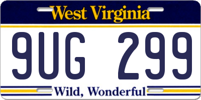 WV license plate 9UG299