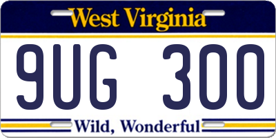 WV license plate 9UG300