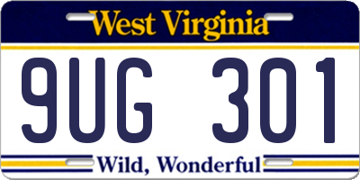 WV license plate 9UG301