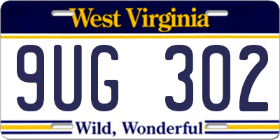 WV license plate 9UG302