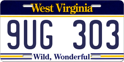 WV license plate 9UG303