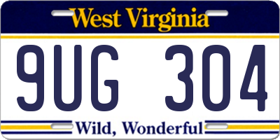 WV license plate 9UG304