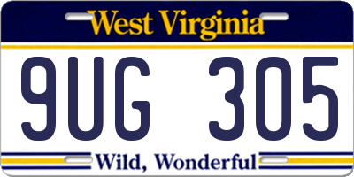 WV license plate 9UG305