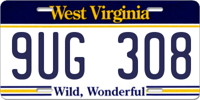 WV license plate 9UG308
