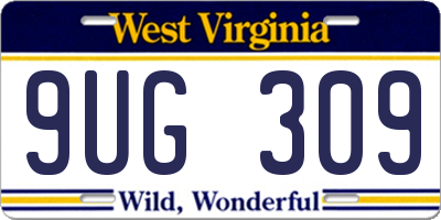 WV license plate 9UG309