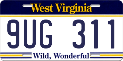 WV license plate 9UG311