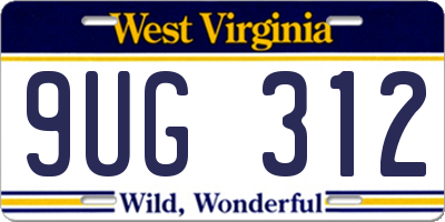 WV license plate 9UG312