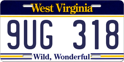 WV license plate 9UG318