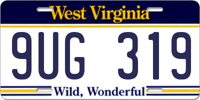 WV license plate 9UG319