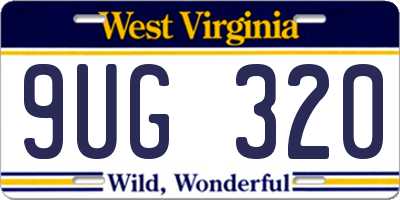 WV license plate 9UG320