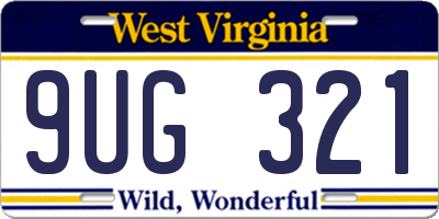 WV license plate 9UG321