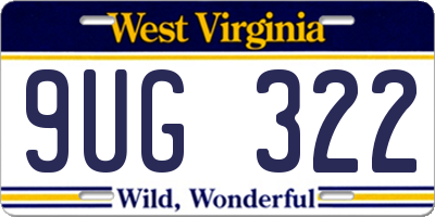 WV license plate 9UG322