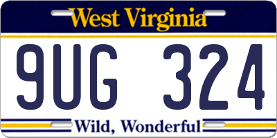 WV license plate 9UG324