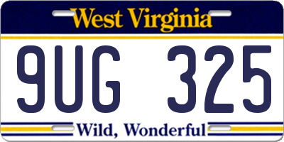 WV license plate 9UG325