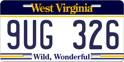 WV license plate 9UG326