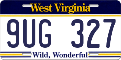 WV license plate 9UG327