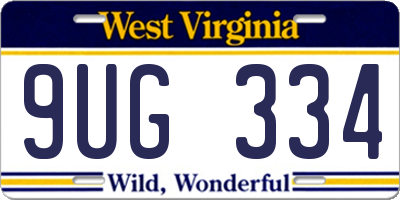WV license plate 9UG334