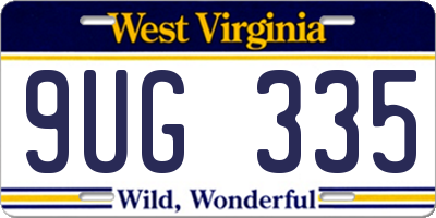 WV license plate 9UG335
