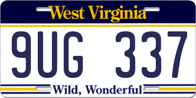 WV license plate 9UG337
